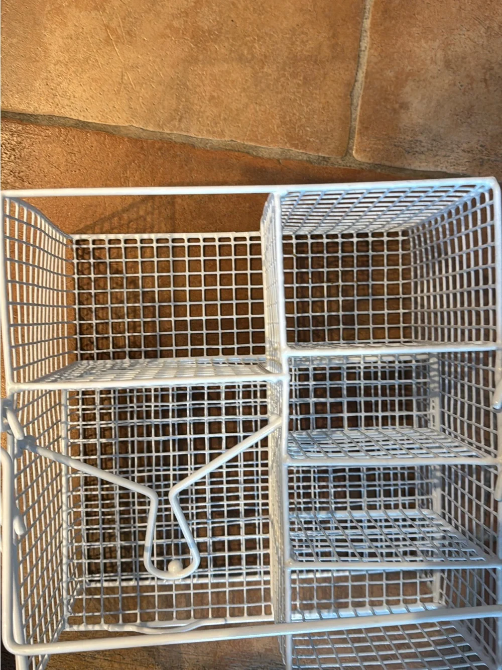 Vintage White Wire Mesh Organizer Caddy - Home Storage & Organization picnic BBQ